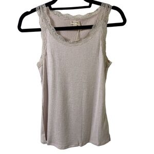 Hem & Thread Blush Lace Tank Top